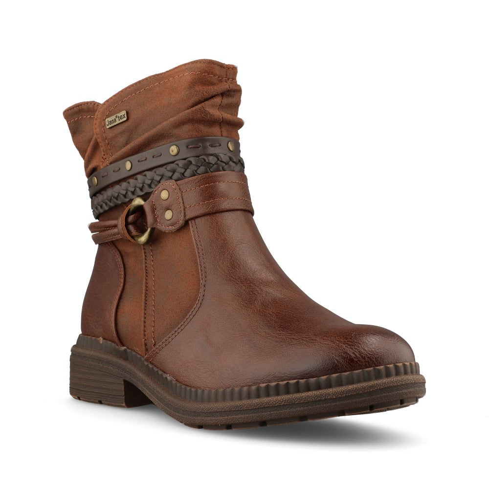 Jana Ladies 8-25464 Ankle Boot In Cognac