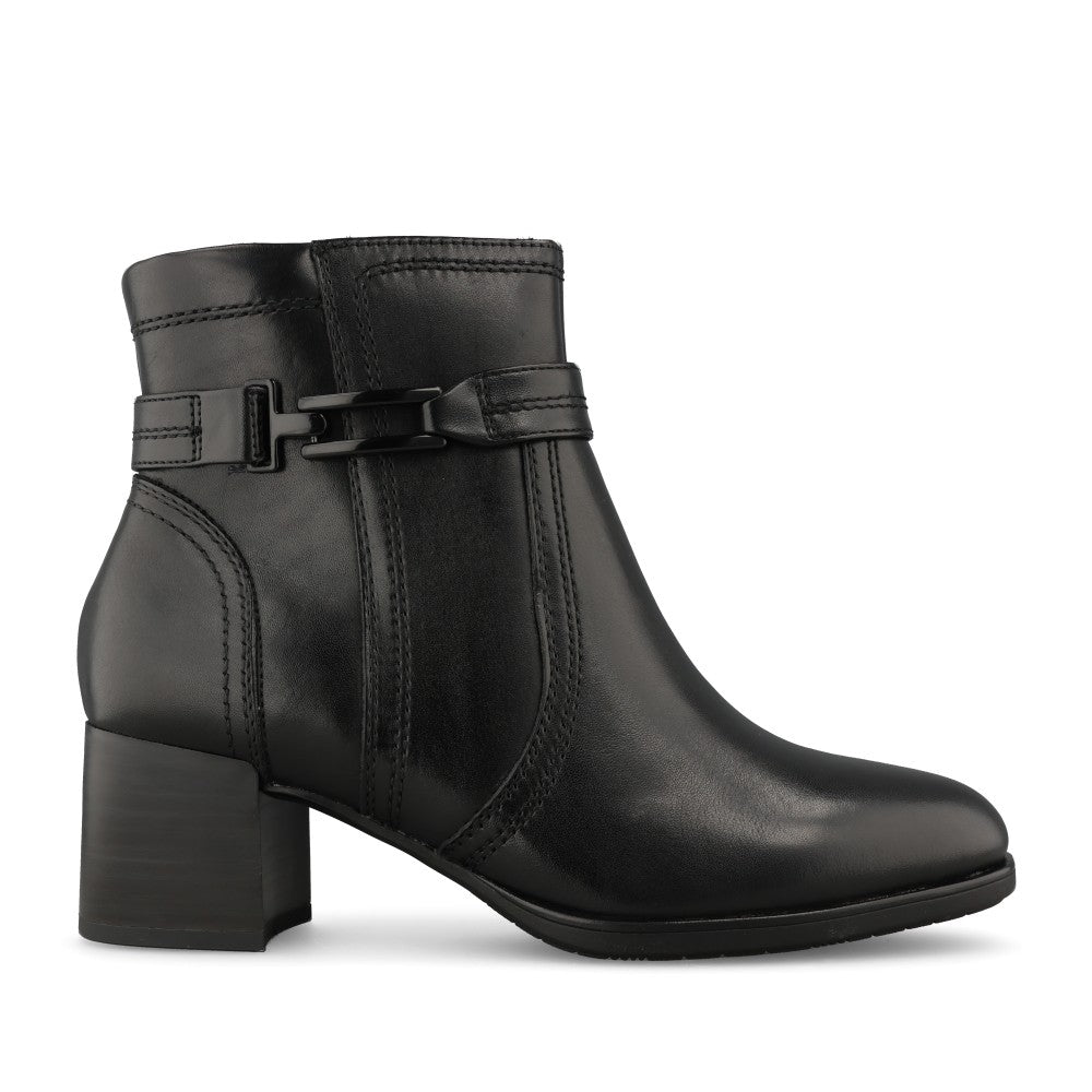 Jana Ladies 8-25763 Ankle Boot Mid Heel In Black