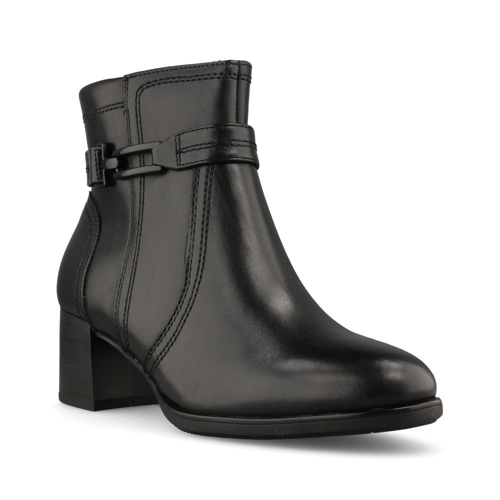 Jana Ladies 8-25763 Ankle Boot Mid Heel In Black