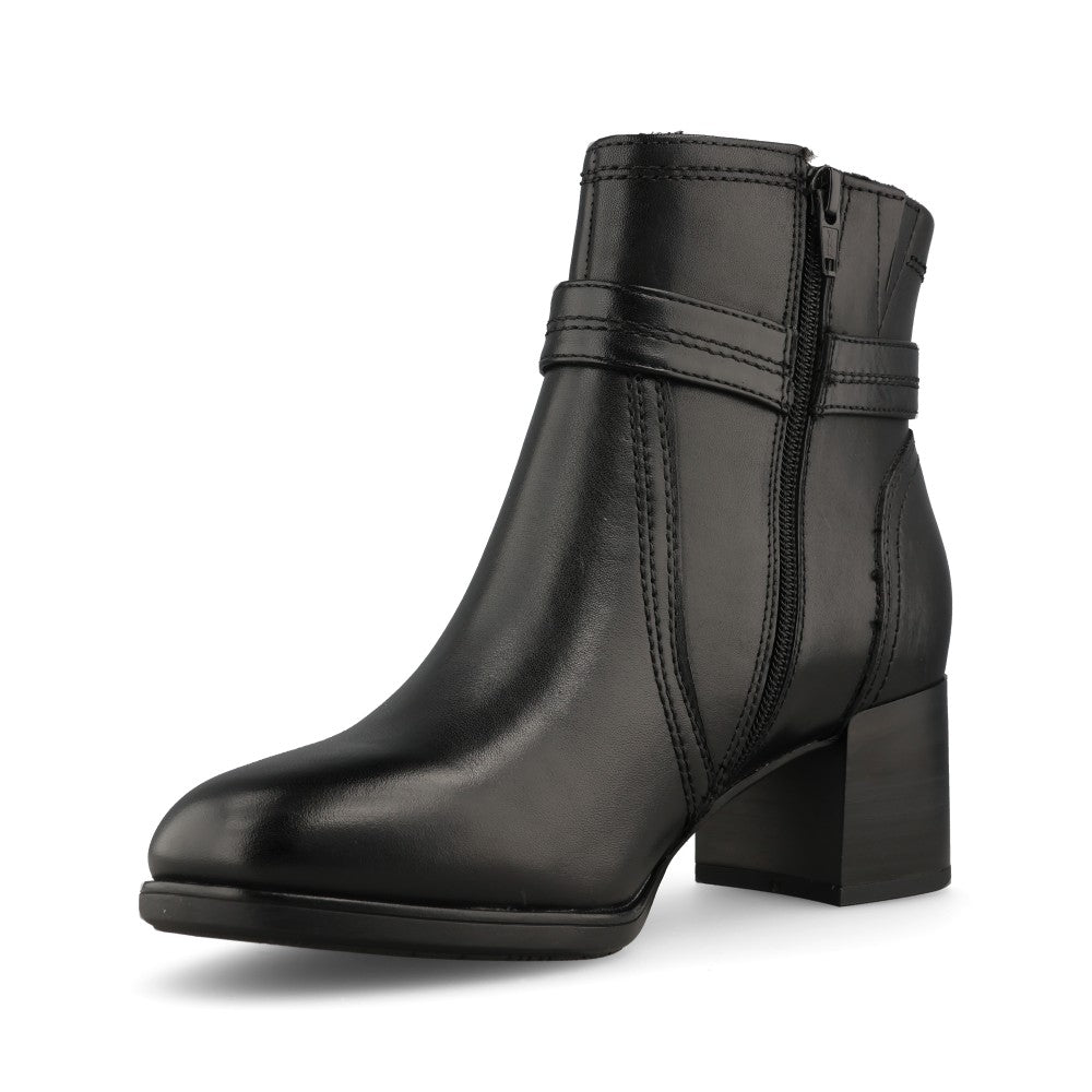 Jana Ladies 8-25763 Ankle Boot Mid Heel In Black