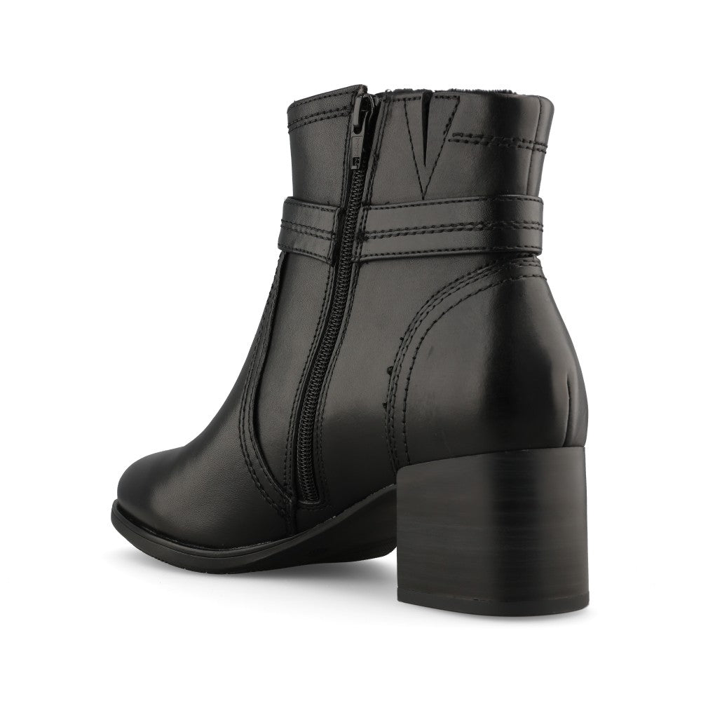 Jana Ladies 8-25763 Ankle Boot Mid Heel In Black