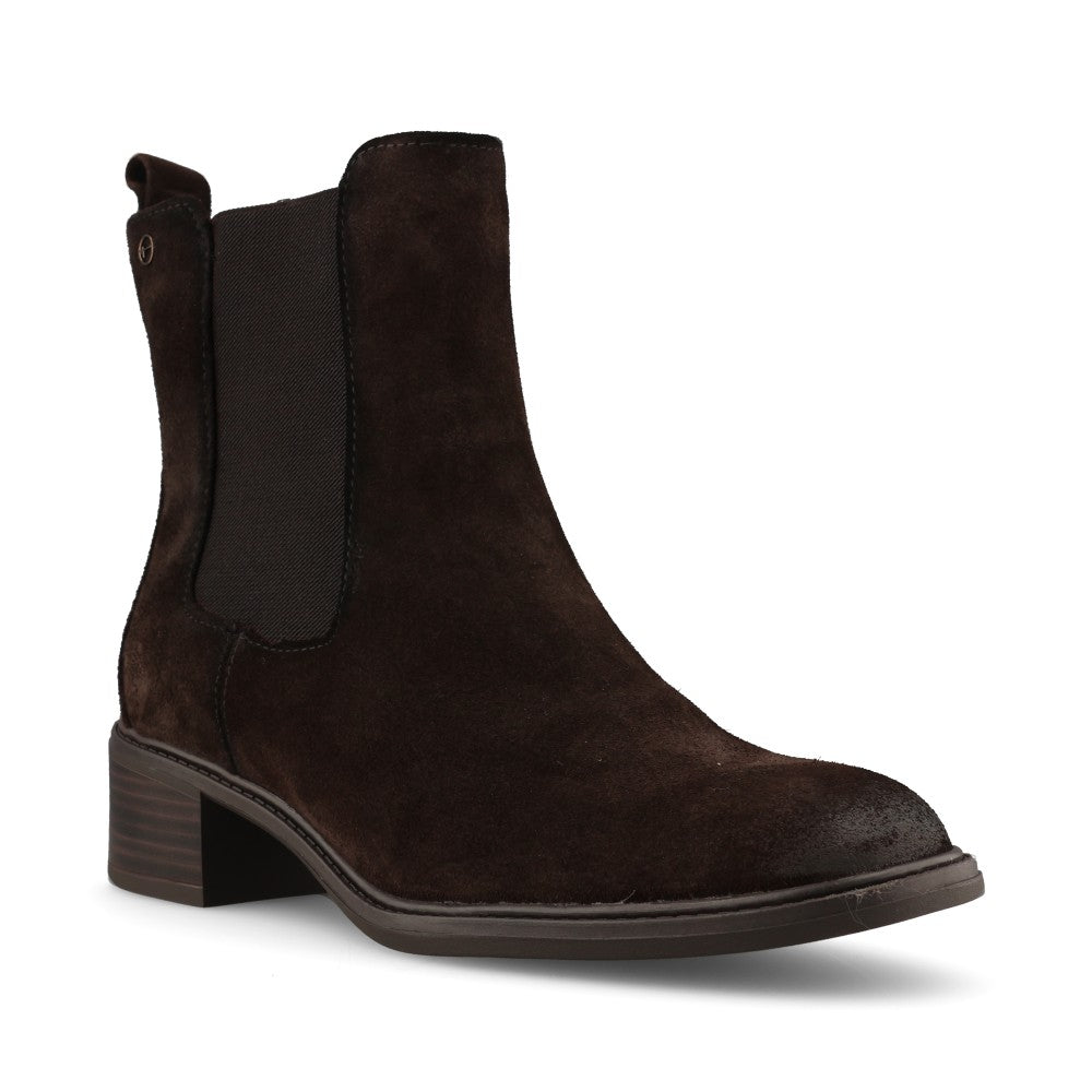 Tamaris Comfort Ladies 8-85311 Suede Ankle Boot In Mocha