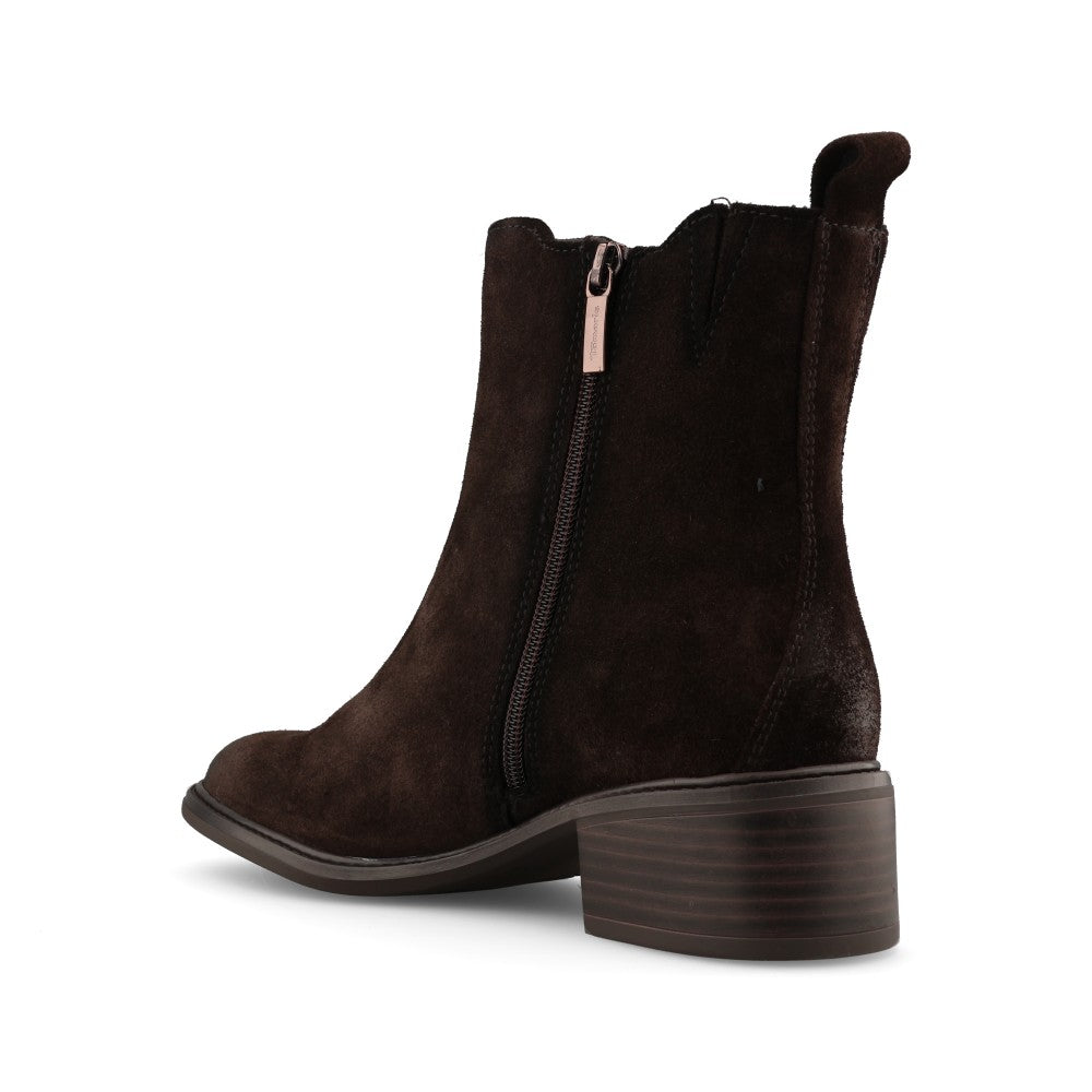 Tamaris Comfort Ladies 8-85311 Suede Ankle Boot In Mocha