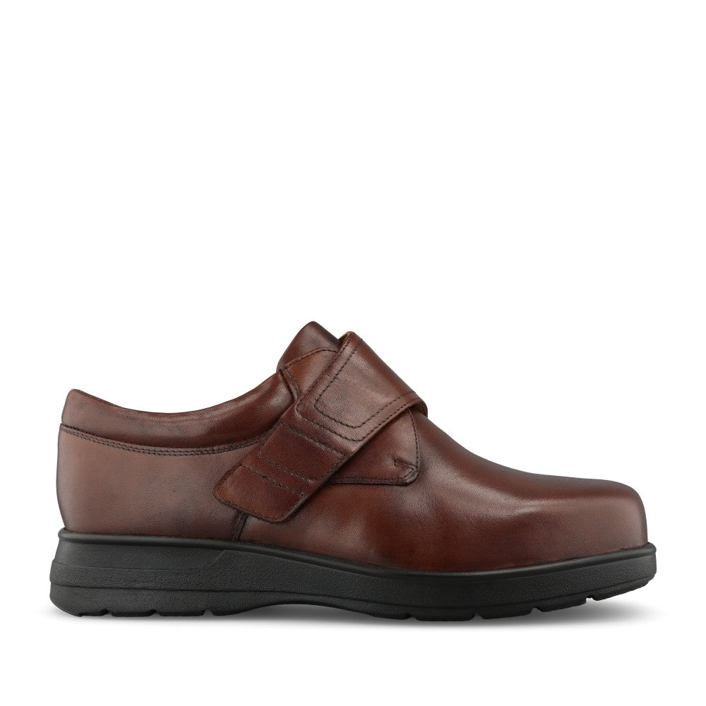 Mens Benny 80212A 6v Extra Wide Velcro Shoe In Brown