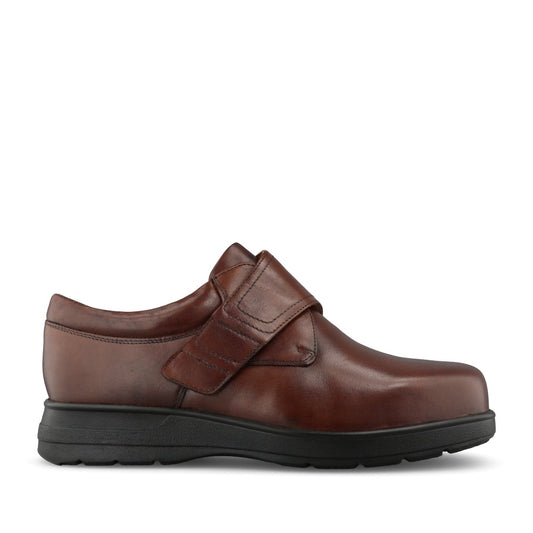 Mens Benny 80212A 6v Extra Wide Velcro Shoe In Brown