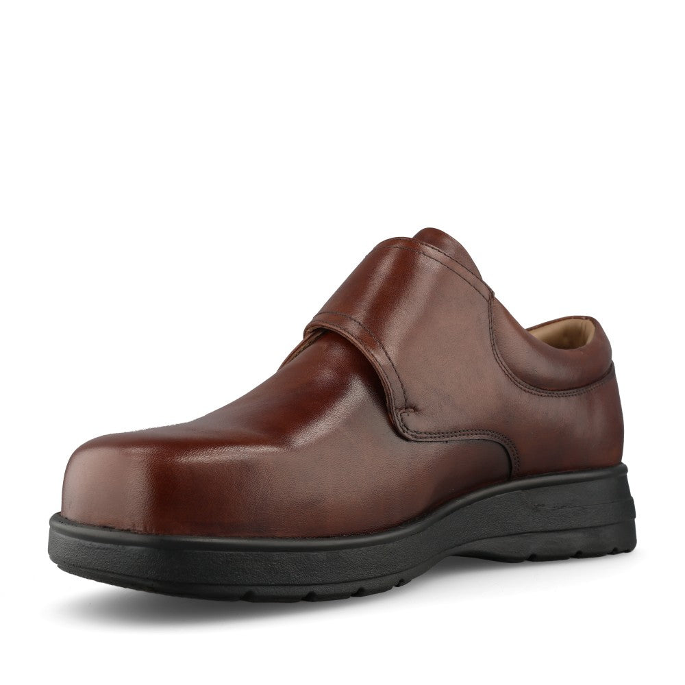 Mens Benny 80212A 6v Extra Wide Velcro Shoe In Brown