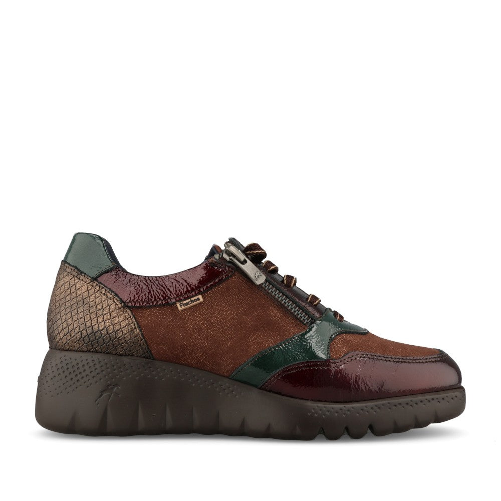 Fluchos Ladies F2248 Wedge Shoe In Brown