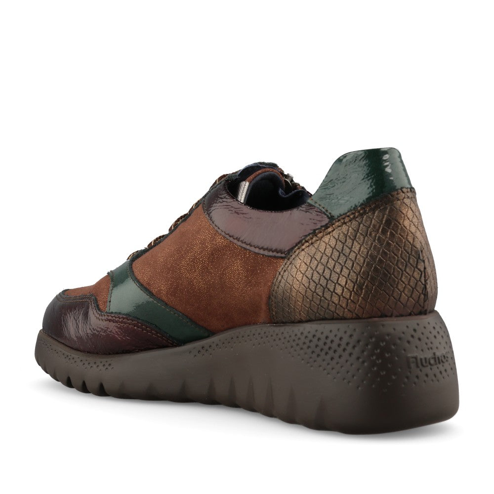 Fluchos Ladies F2248 Wedge Shoe In Brown