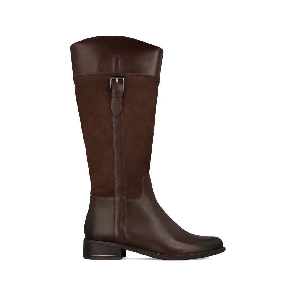 Caprice Ladies 9-25519 Leather Knee High Boot In Dark Brown