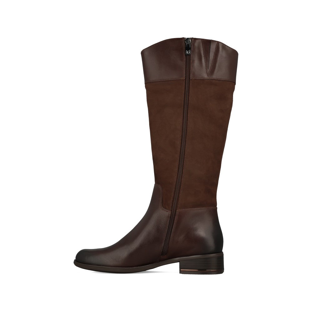 Caprice Ladies 9-25519 Leather Knee High Boot In Dark Brown