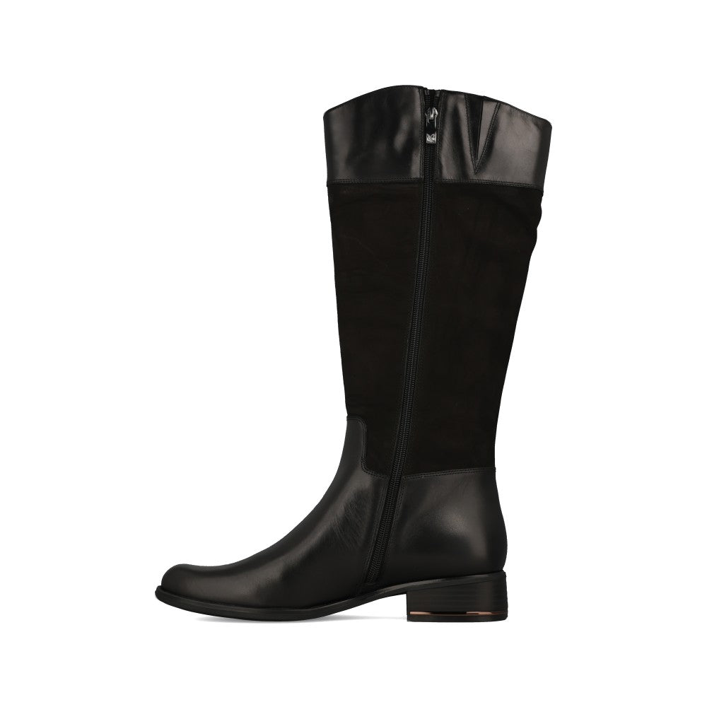 Caprice Ladies 9-25519 Leather Knee High Boot In Black