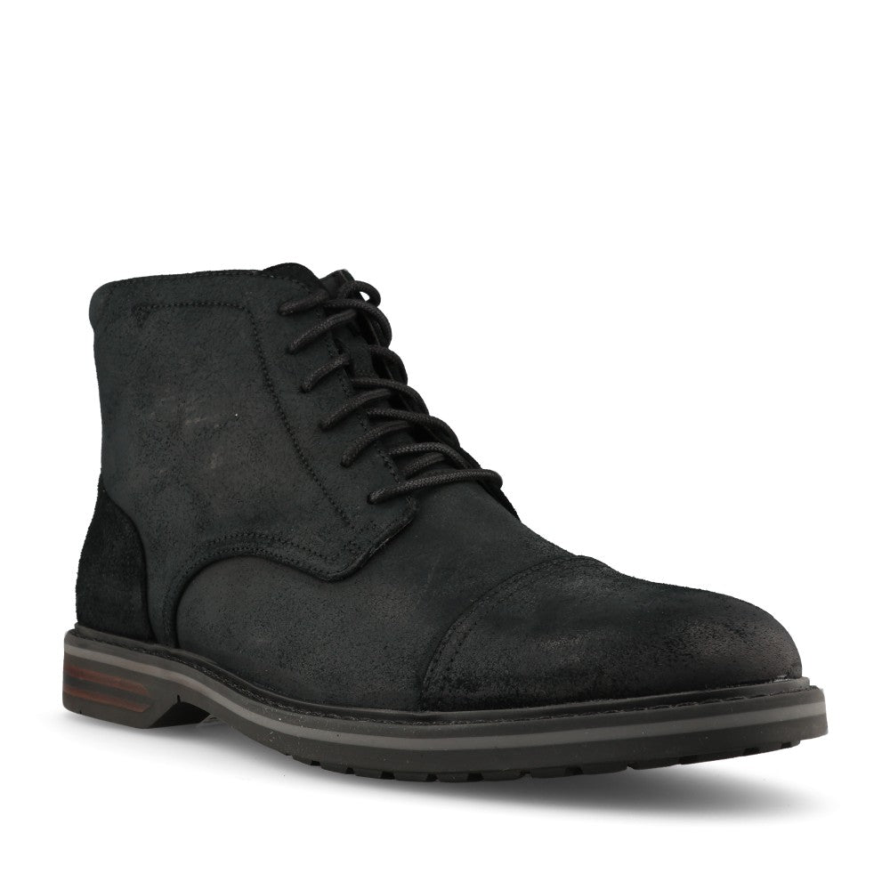 Clarks Mens Aldwin2 Cap Suede G-fit Boot In Black Suede