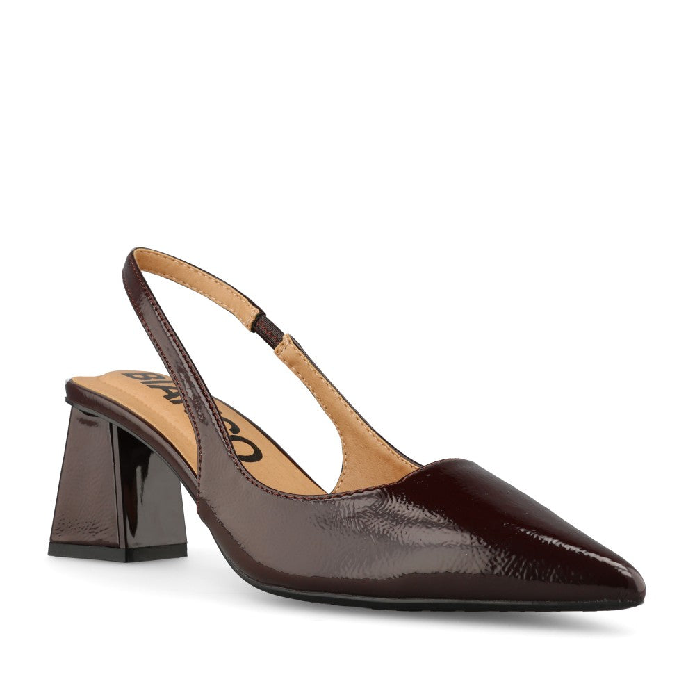 Bianco Ladies Biamaralyn Slingback Patent 11240941 Court Shoe In Burgundy