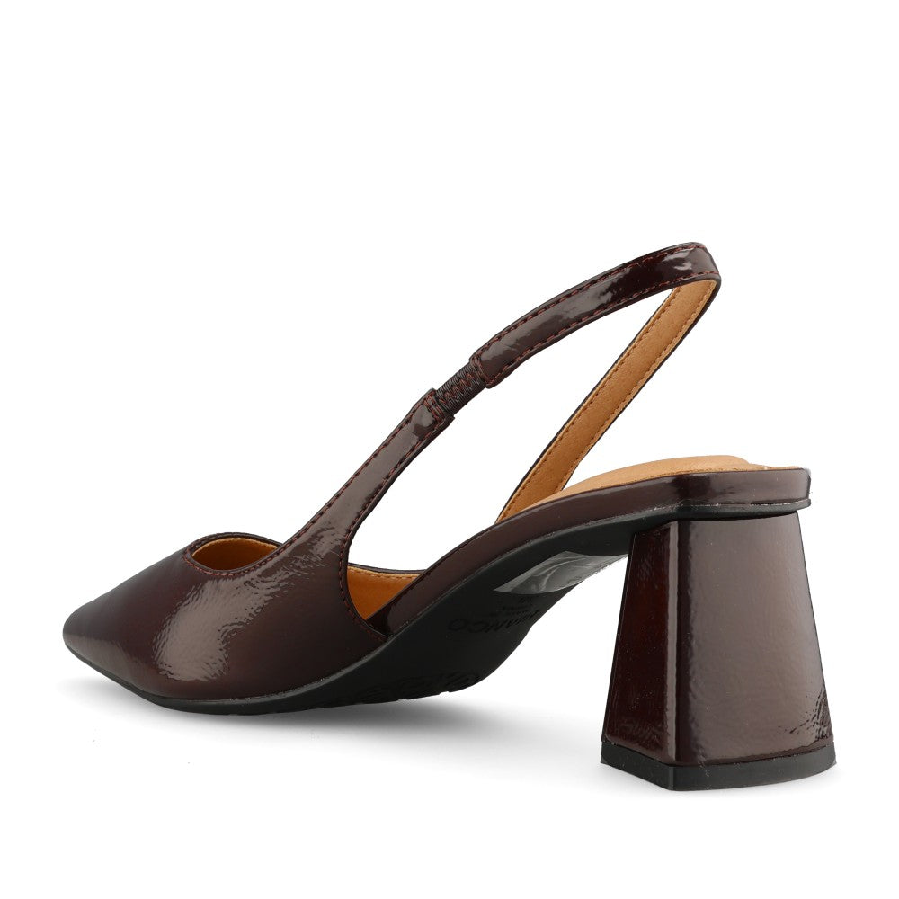 Bianco Ladies Biamaralyn Slingback Patent 11240941 Court Shoe In Burgundy