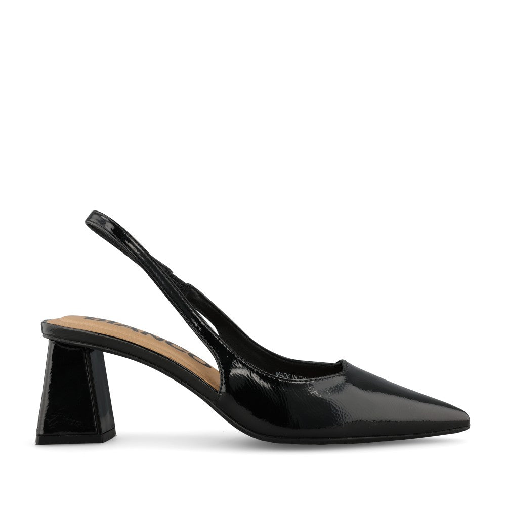 Bianco Ladies Biamaralyn Slingback Patent 11240941 Court Shoe In Black