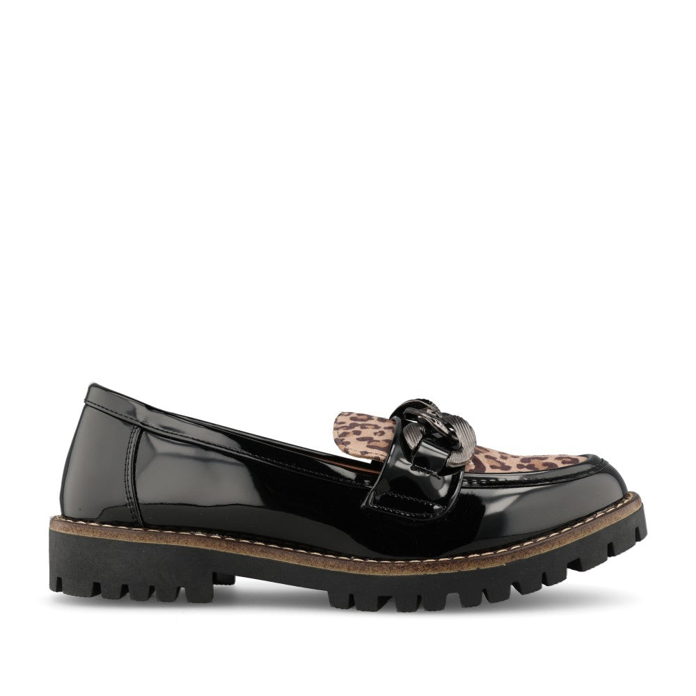 Shoes By Emma Ladies Bombay Shoe In Black Patent/Leopard