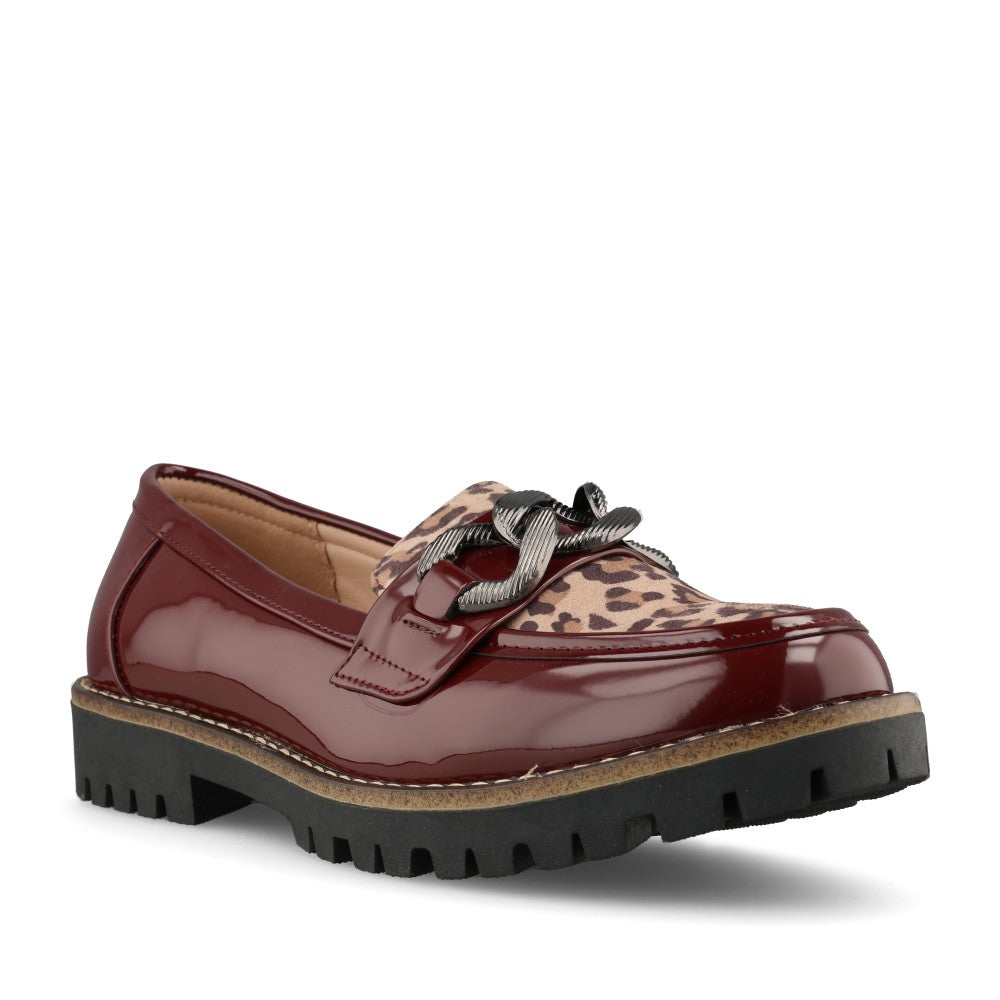 Shoes By Emma Ladies Bombay Shoe In Burgundy Patent/Leopard