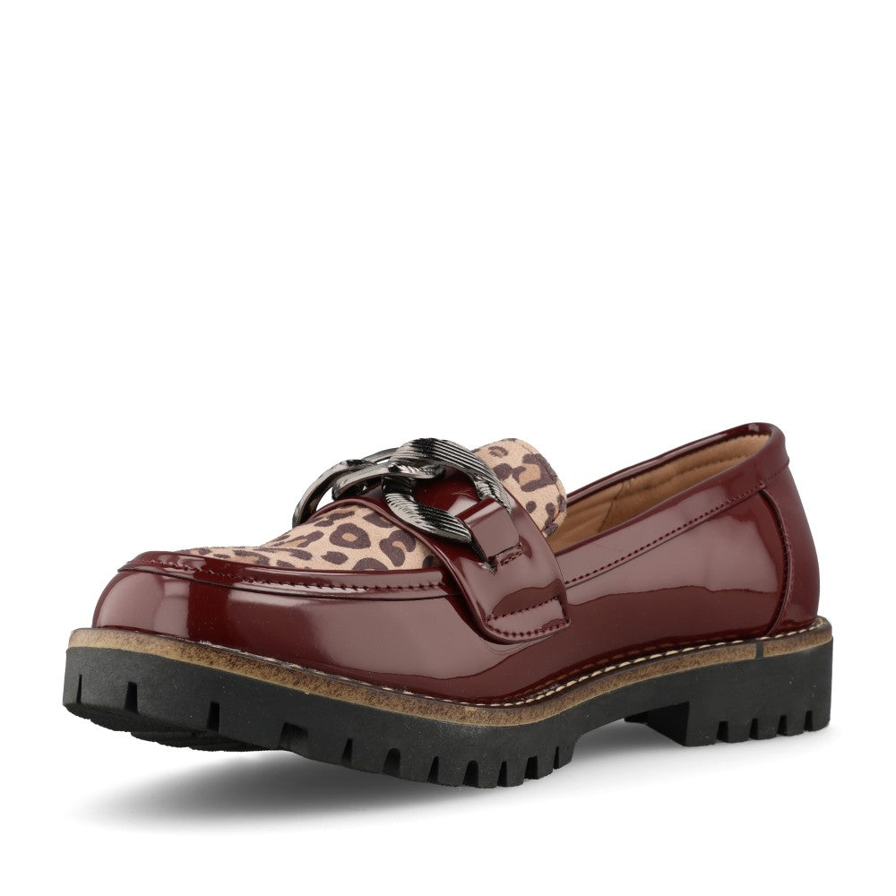 Shoes By Emma Ladies Bombay Shoe In Burgundy Patent/Leopard