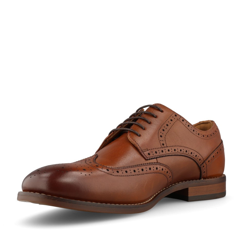 Clarks Mens Bowburn Tip Leather G-fit Shoe In Tan