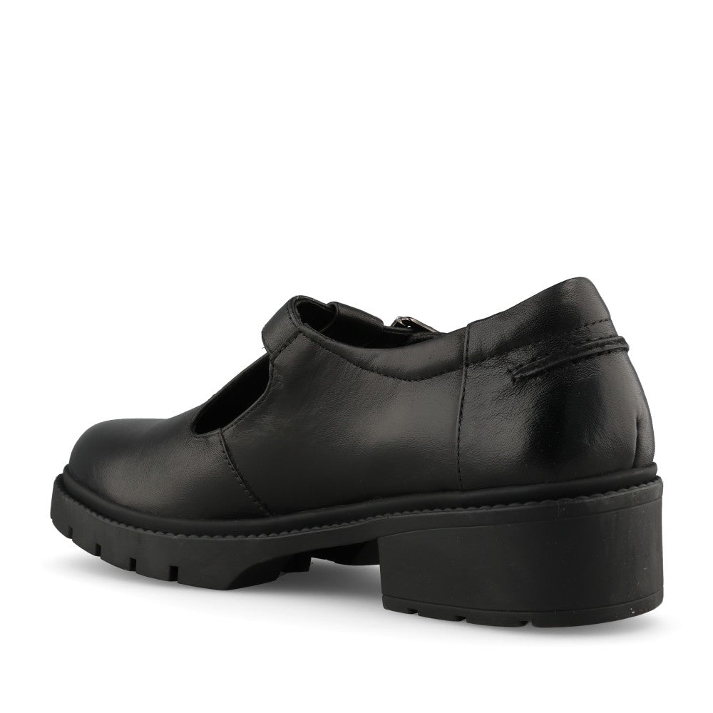 Girls Brunel T-bar Shoe In Black
