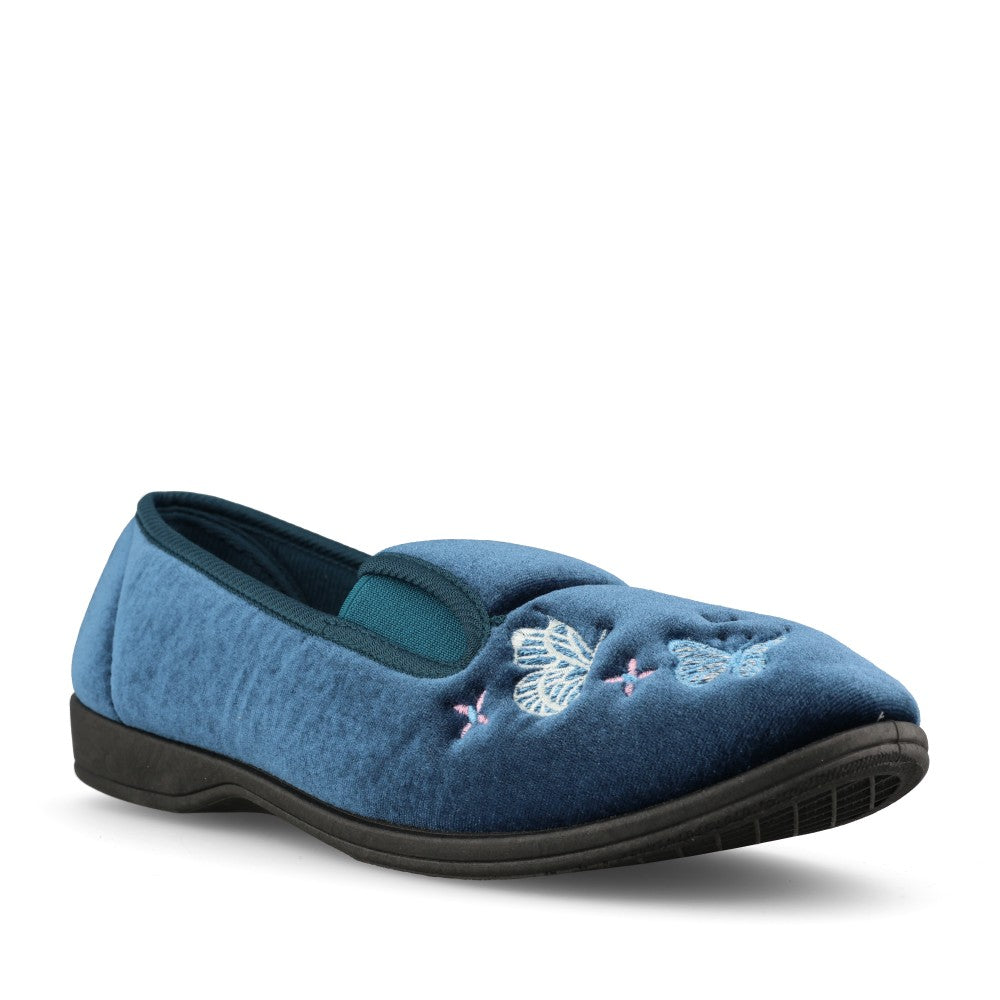 Ladies Cherish Full Slipper In Navy/Blue