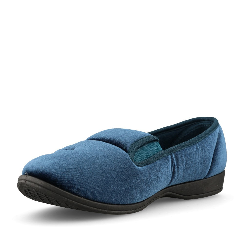 Ladies Cherish Full Slipper In Navy/Blue