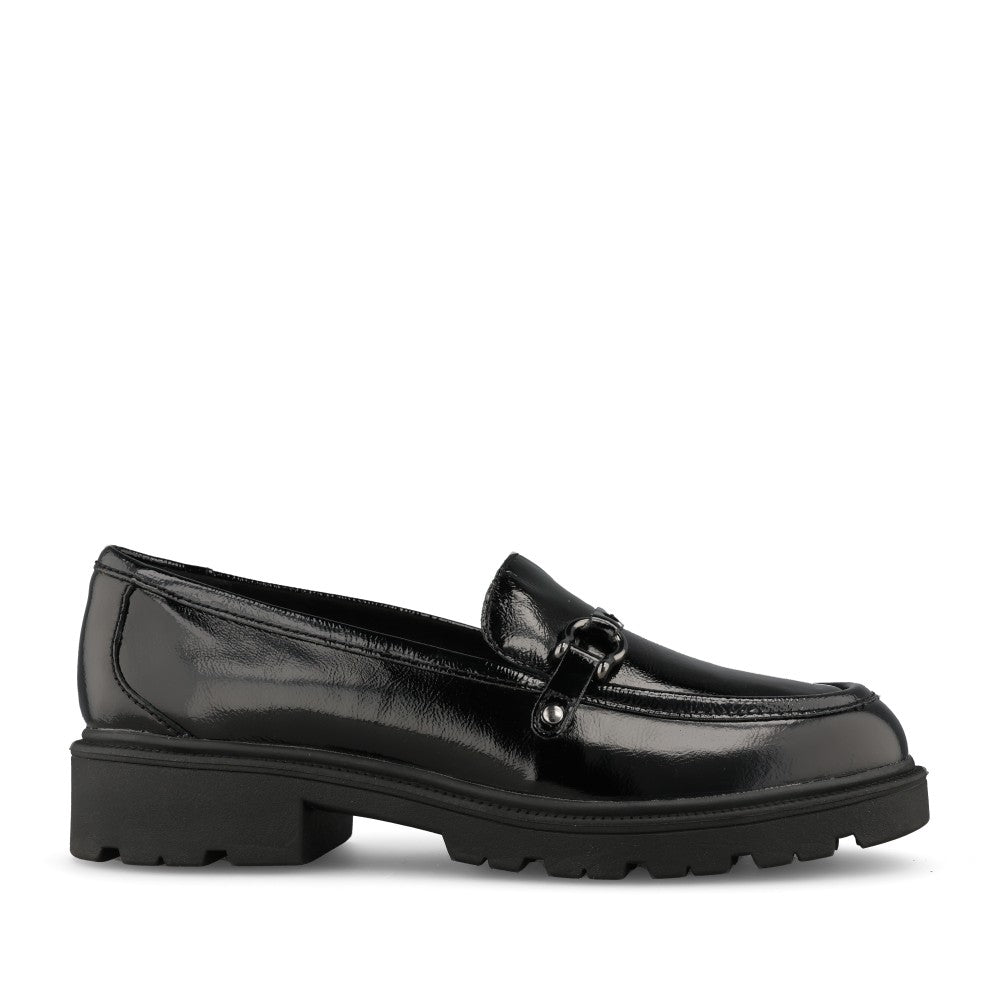 Clarks Ladies Code L Step Leather D-fit Shoe In Black Patent