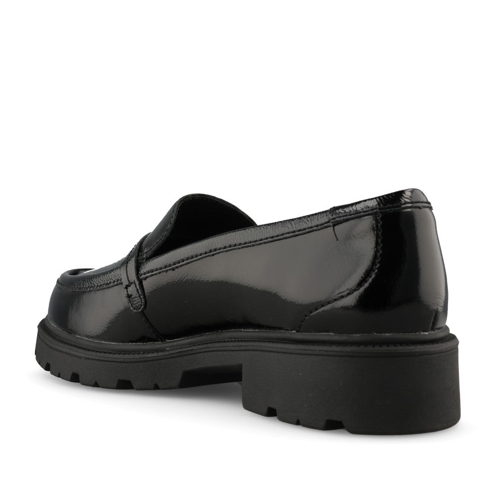 Clarks Ladies Code L Step Leather D-fit Shoe In Black Patent