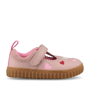 Clarks Girls Cove Heart T G-Fit Shoe in Dusty Pink