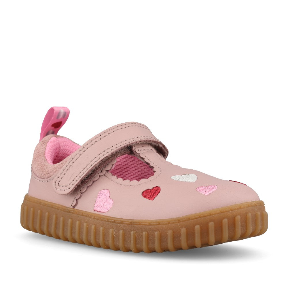 Clarks Girls Cove Heart T F-Fit Shoe in Dusty Pink