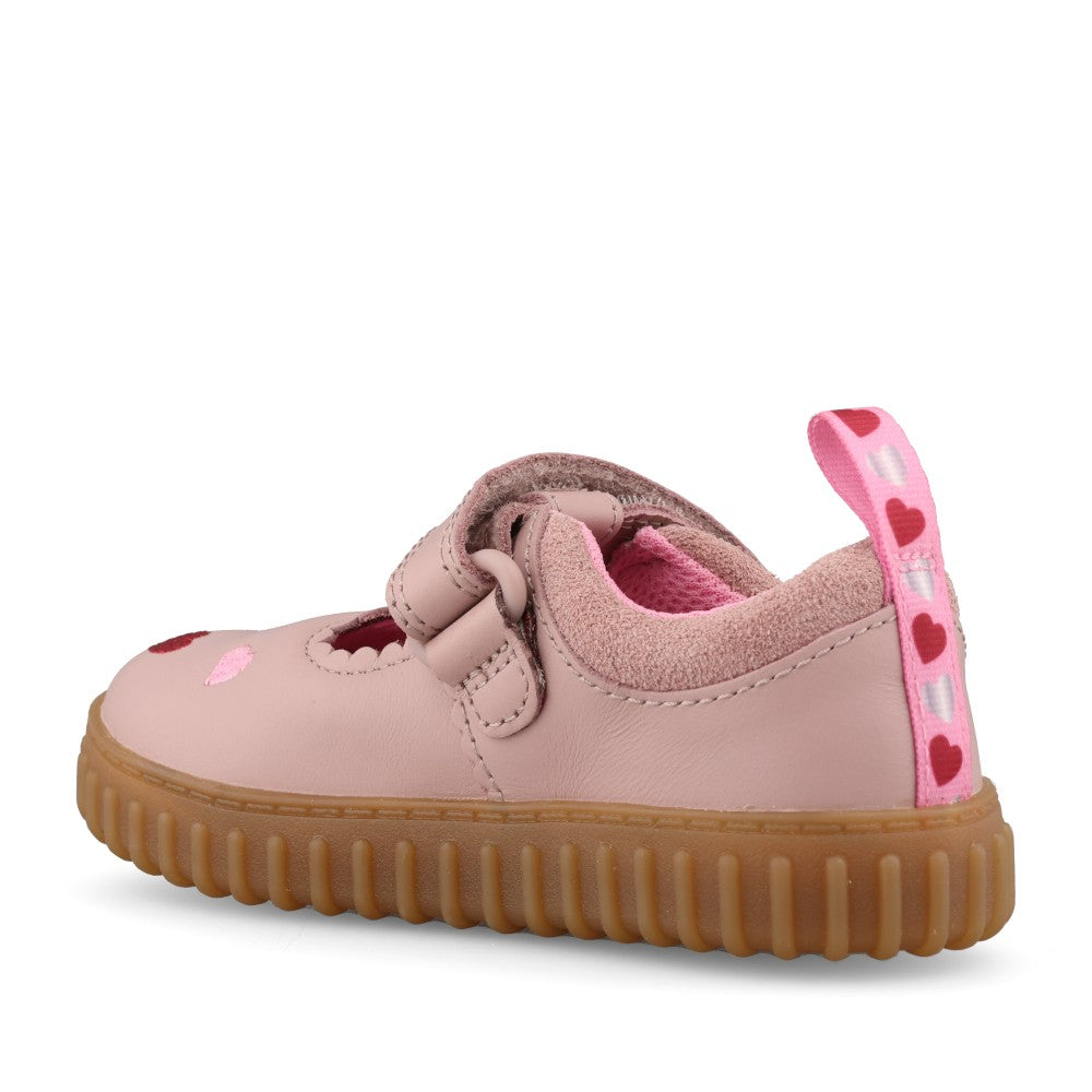 Clarks Girls Cove Heart T F-Fit Shoe in Dusty Pink