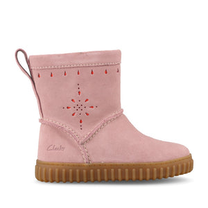 Clarks Girls Cove Spirit T G-Fit Boot in Dusty Pink
