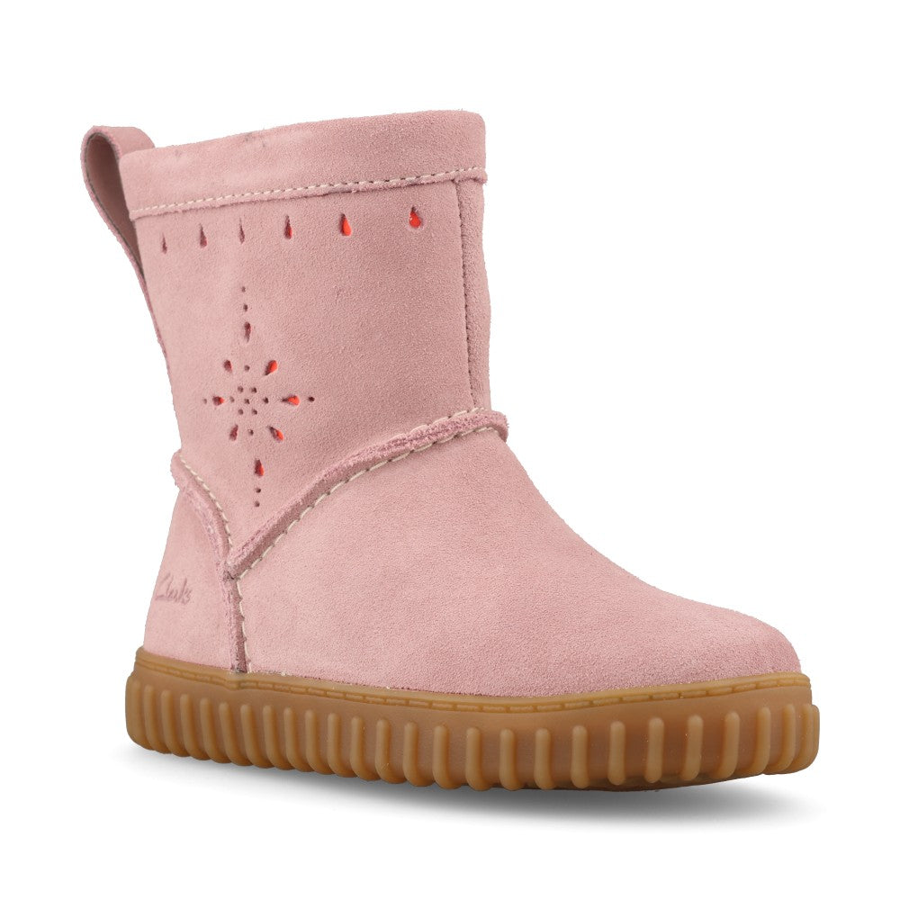 Clarks Girls Cove Spirit T G-Fit Boot in Dusty Pink