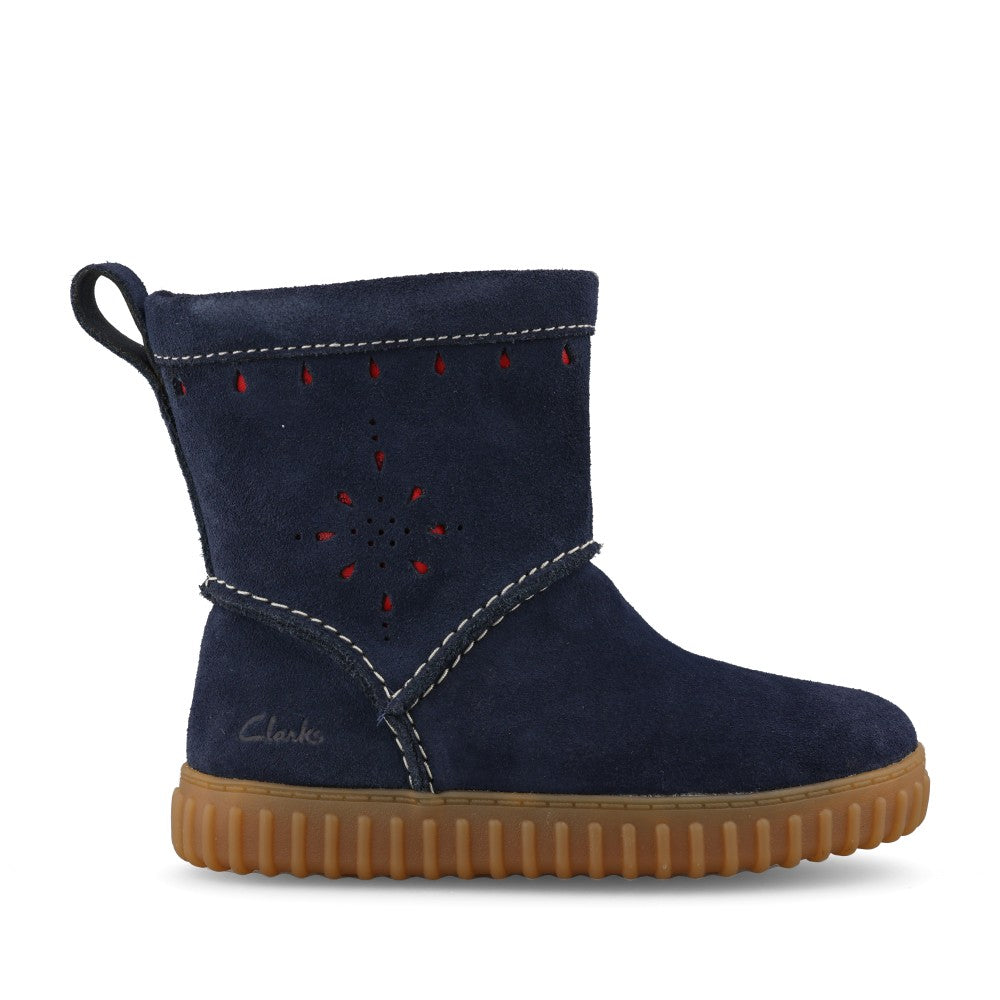 Clarks Girls Cove Spirit T F-Fit Boot in Navy