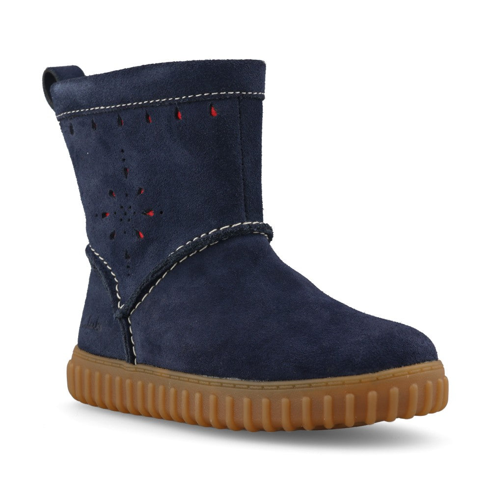 Clarks Girls Cove Spirit T F-Fit Boot in Navy