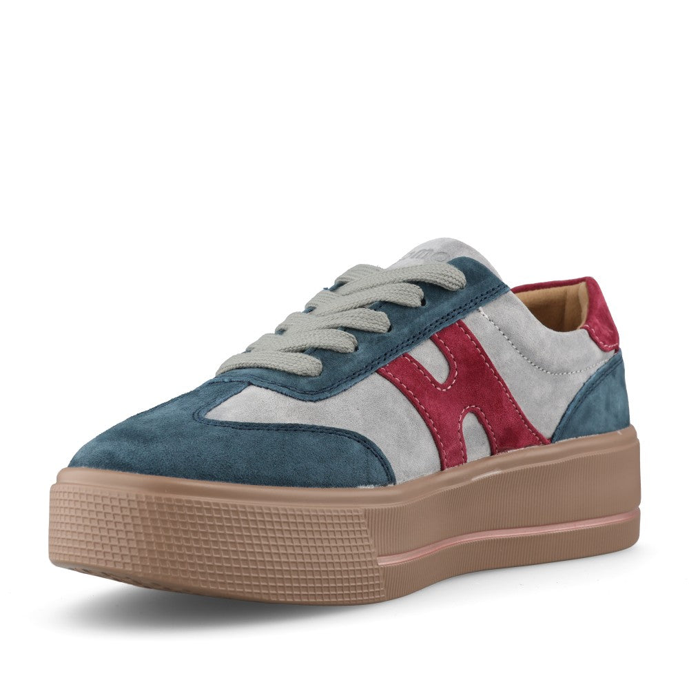 Ladies Patrizio Como Cremona Trainer in Blu Gris