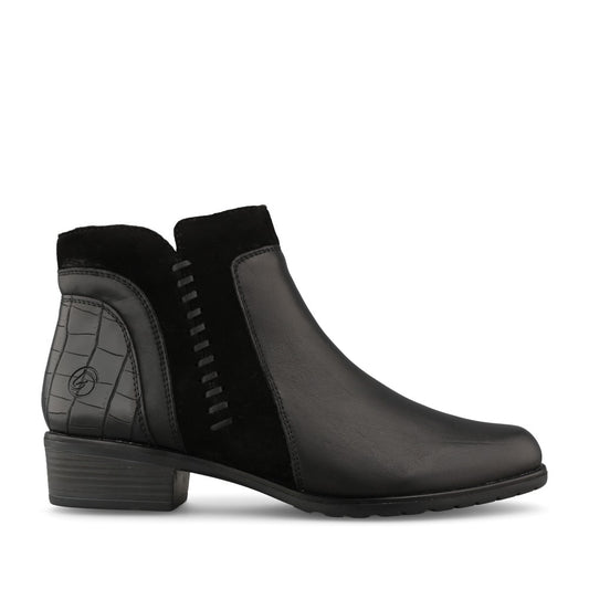 Remonte Ladies D6893-02 Ankle Boot In Black