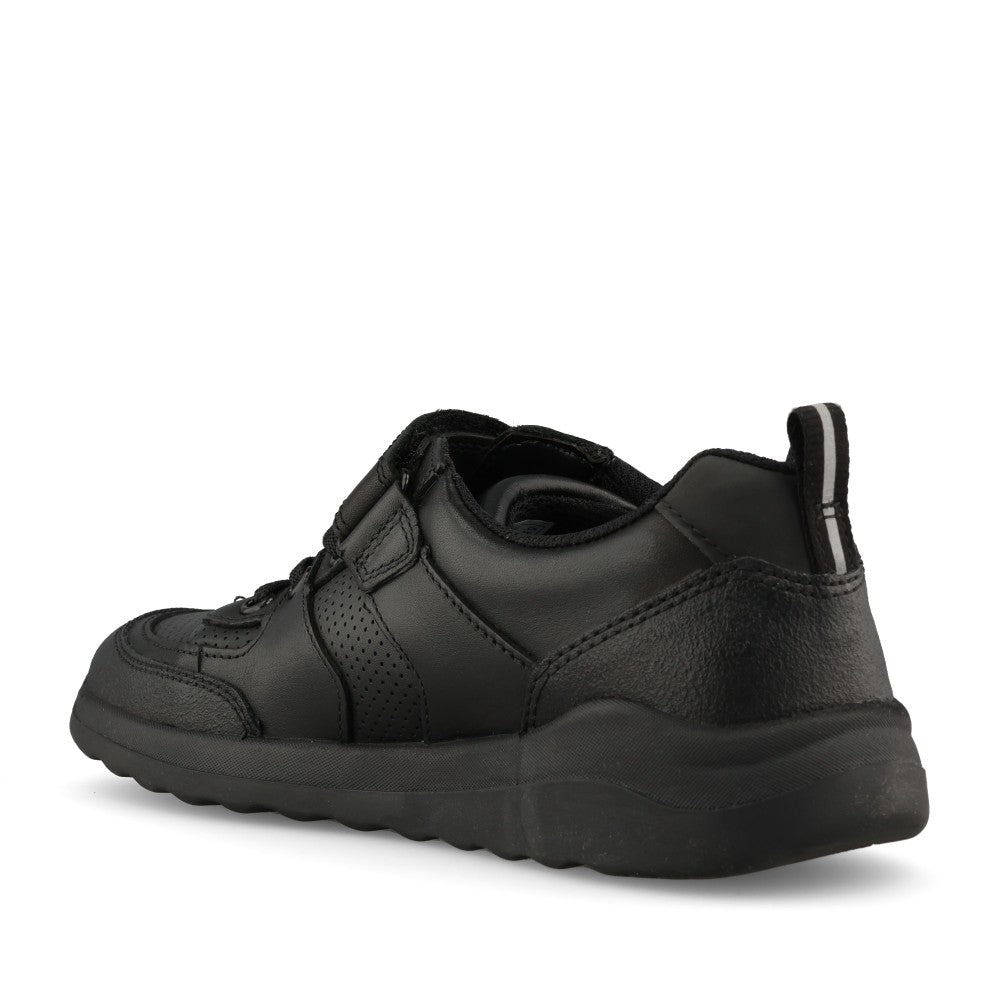Boys Daze Bright Kids Black Leather Velcro Shoe In Kids F Fit