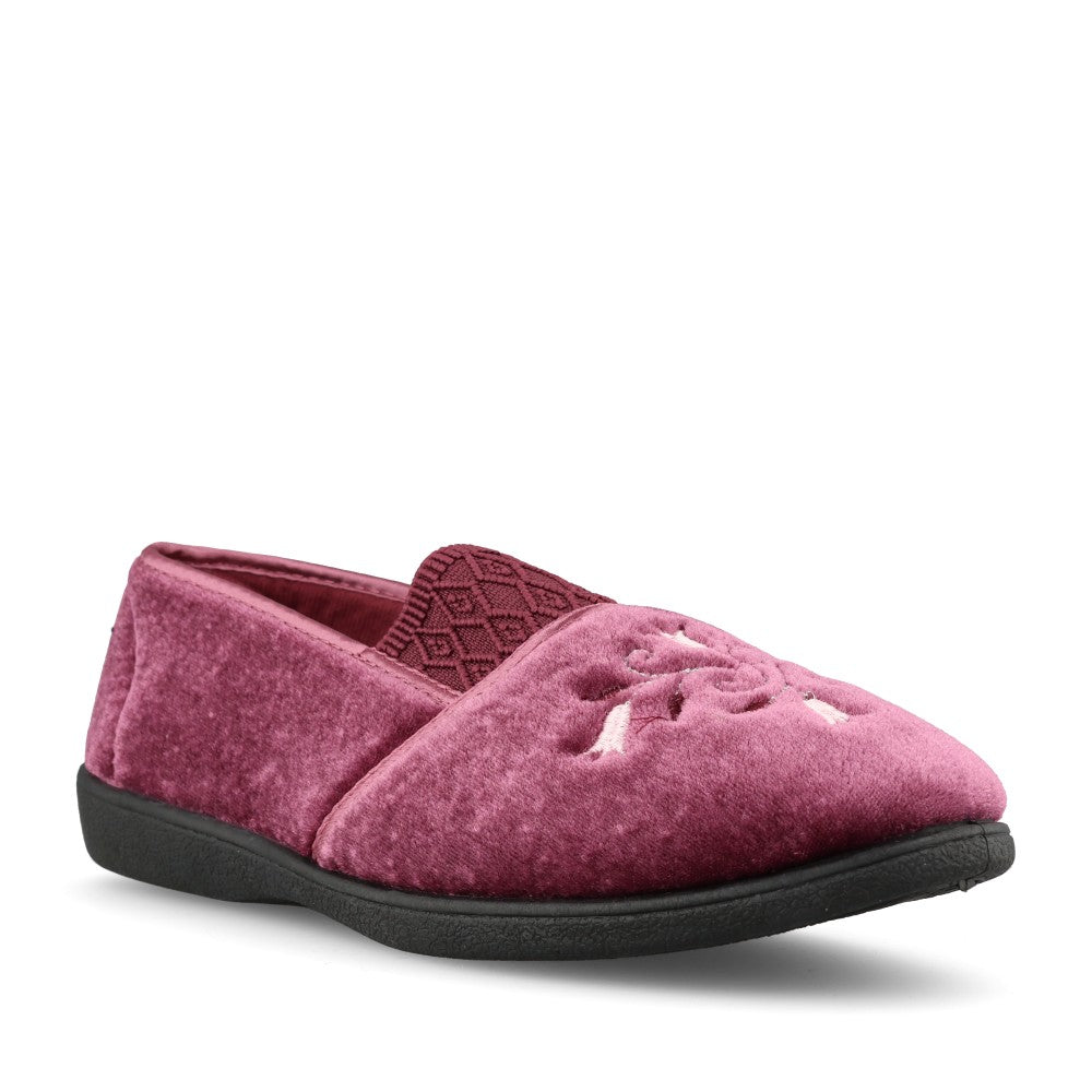 Ladies Enid Full Slipper In Heather