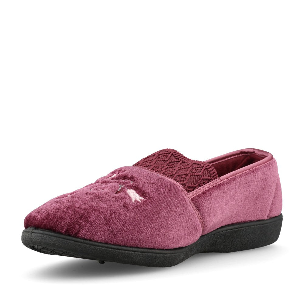Ladies Enid Full Slipper In Heather