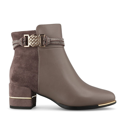 Redz Ladies F3166 Ankle Boot In Taupe
