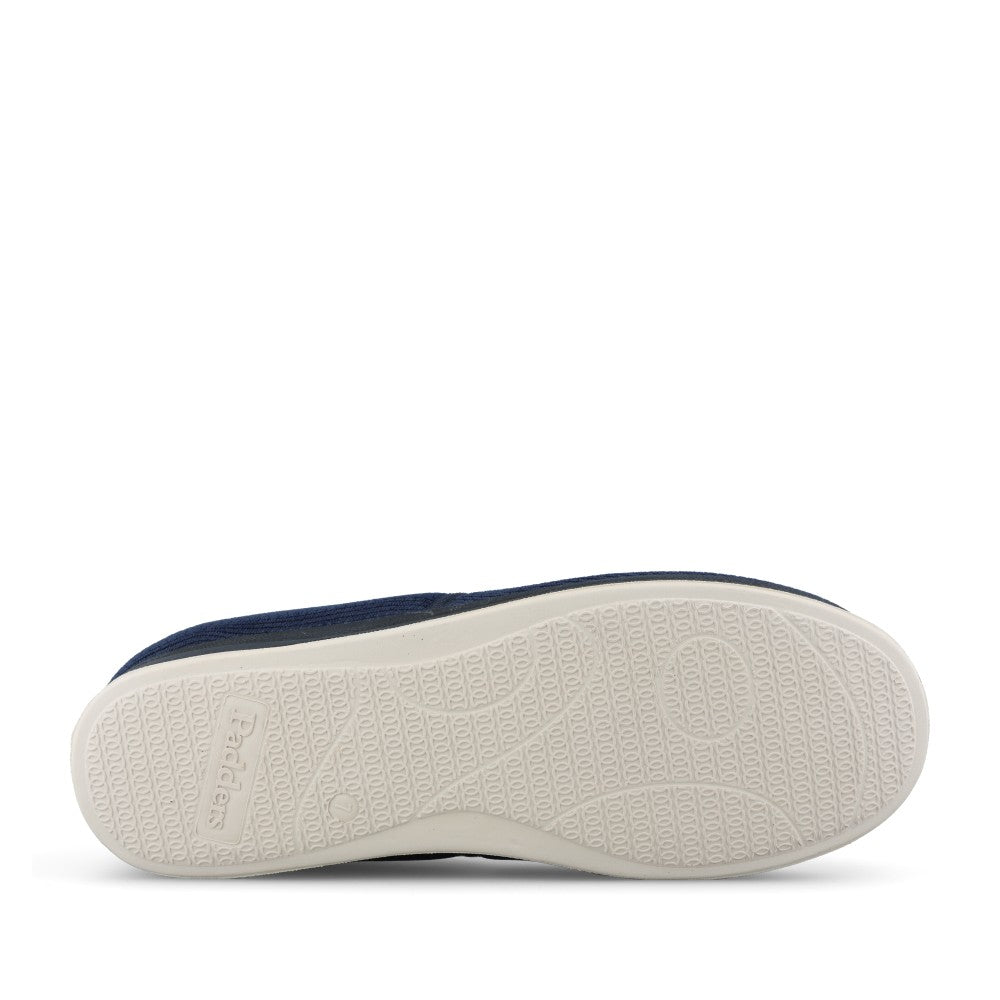 Padders Finn 402 Men's Wide Fit Step-In Slippers in Navy