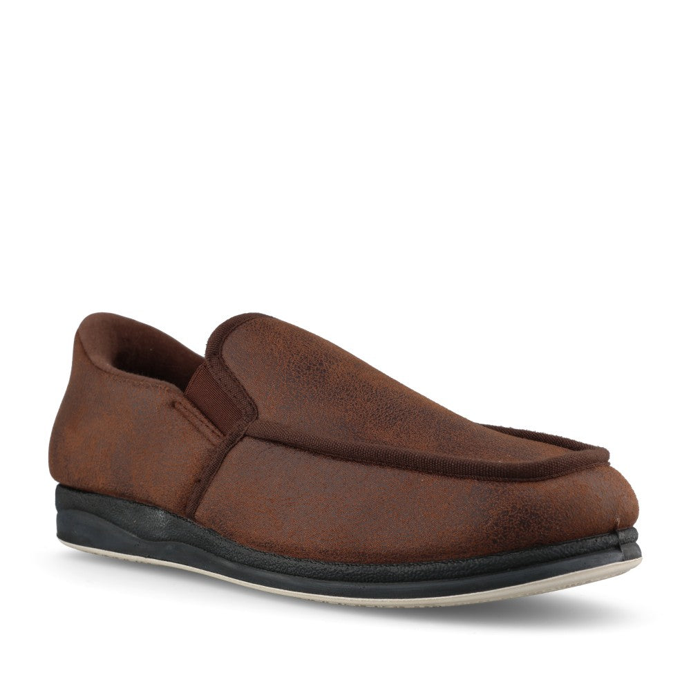 Mens Step In Gain 401 Wide Fit Slipper In Brown