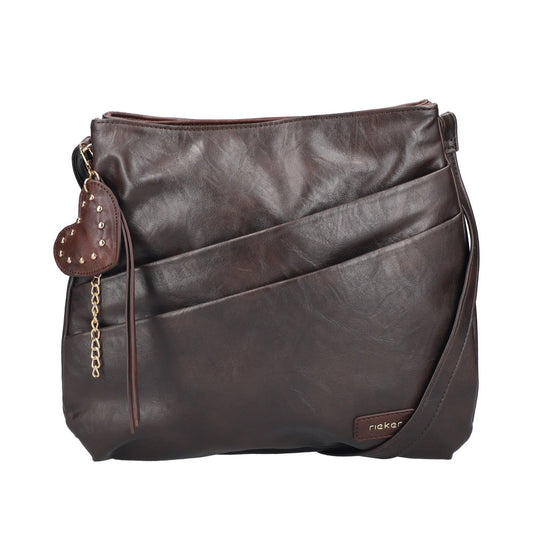 Rieker Ladies H1005 Handbag With Zipper In Brown