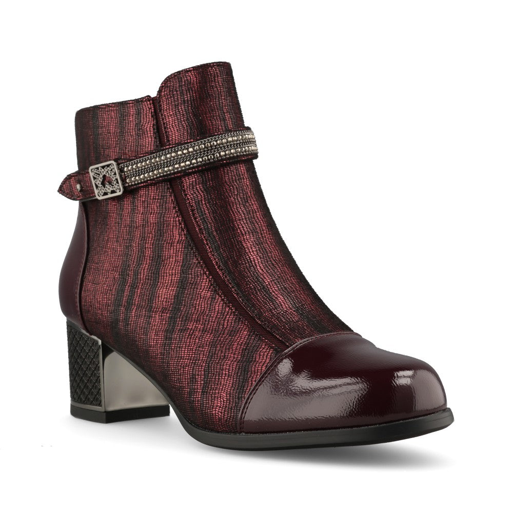 Redz Ladies H701 Ankle Boot In Wine
