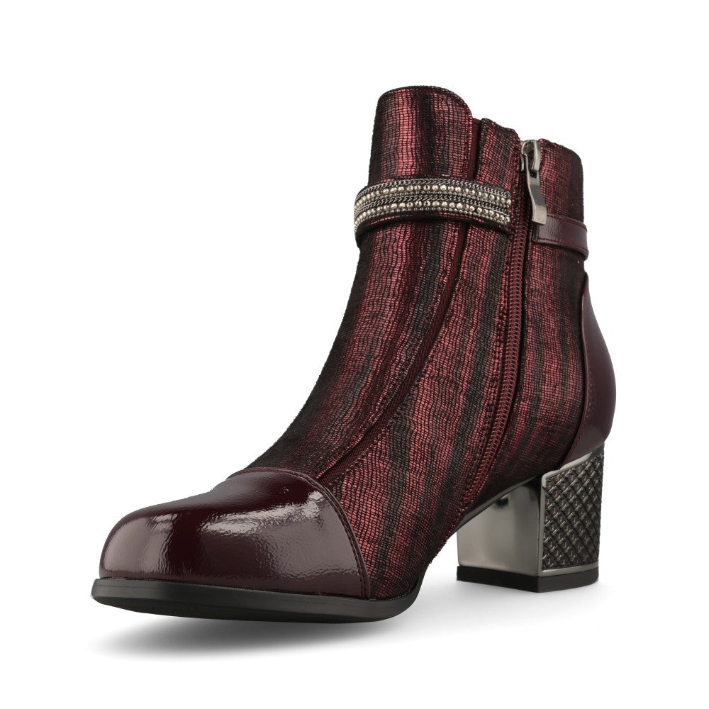 Redz Ladies H701 Ankle Boot In Wine