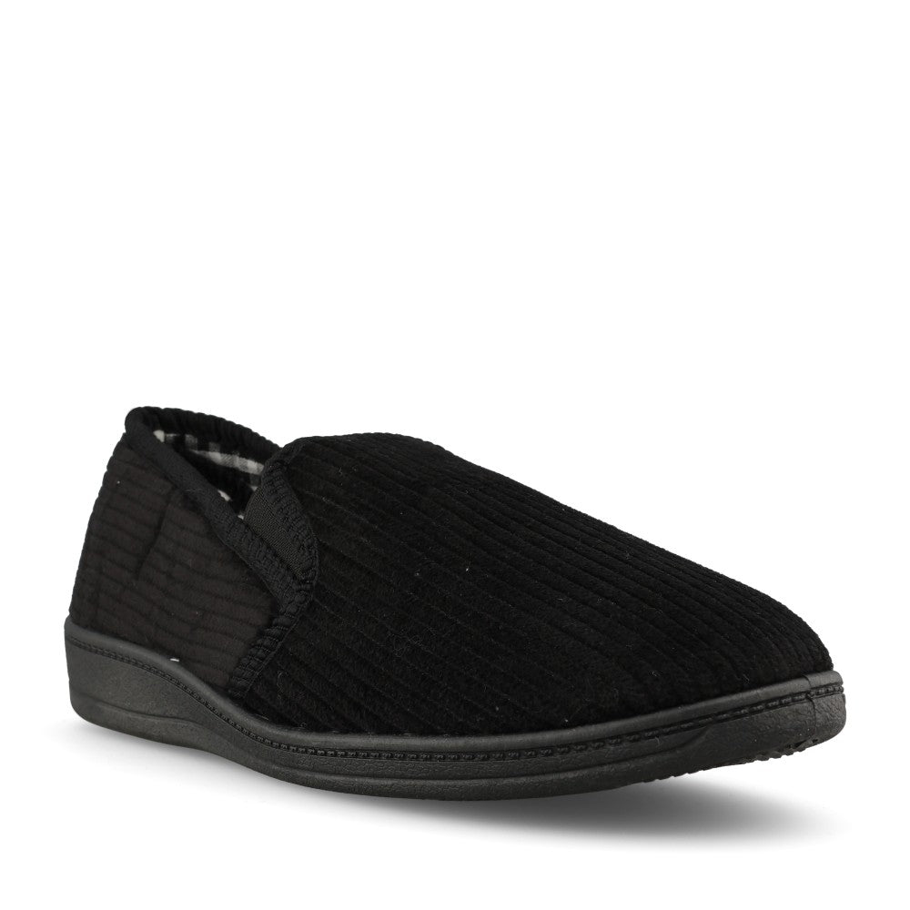 Mens Harry Wide Fitting Slipper In Black