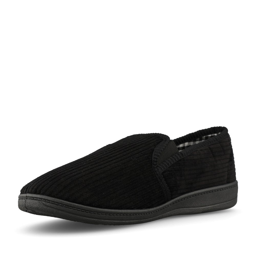 Mens Harry Wide Fitting Slipper In Black