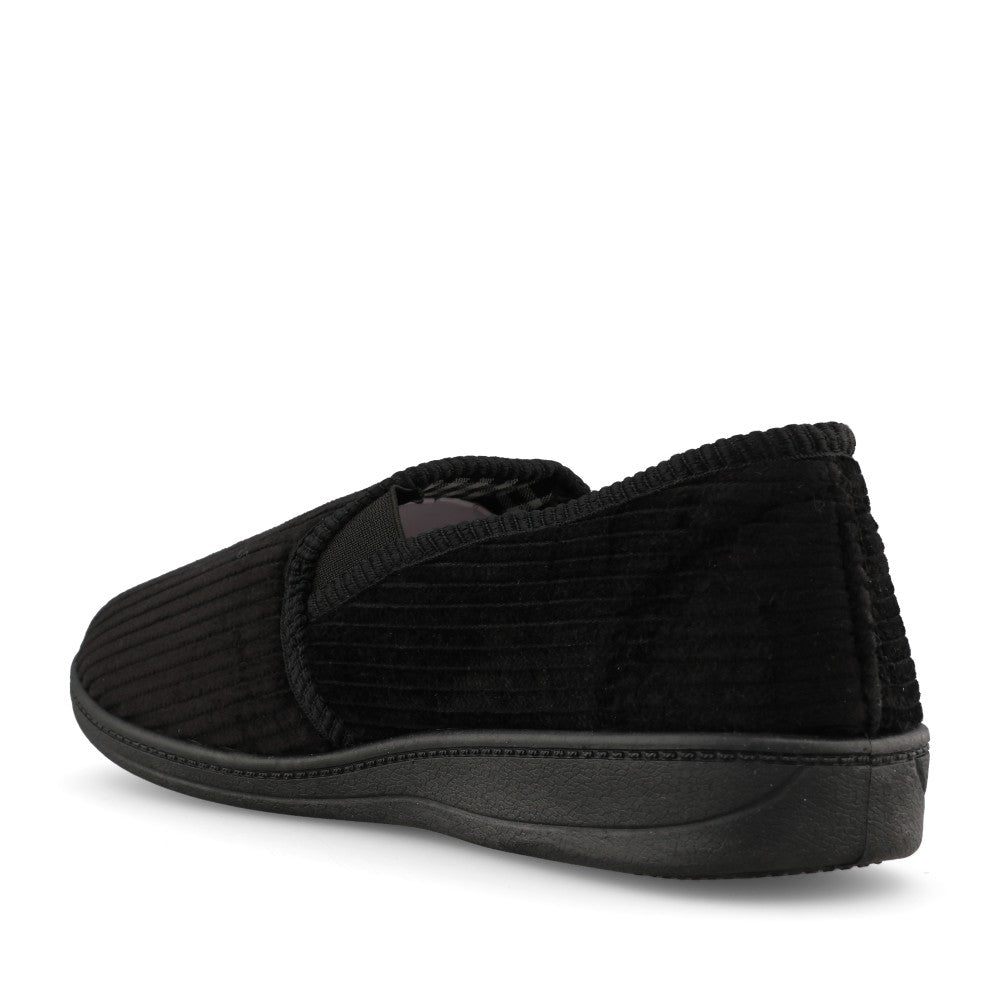 Mens Harry Wide Fitting Slipper In Black