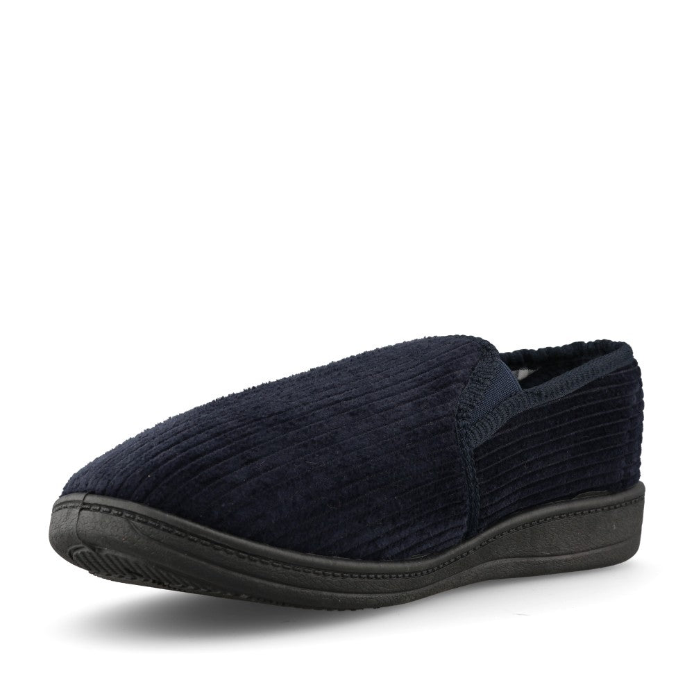 Mens Harry Wide Fitting Slipper In Navy